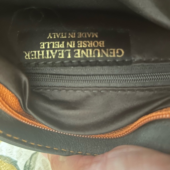 Vera Pelle Crossbody Bag Made in Italy Leather Zipper Front Nice - Picture 5 of 5